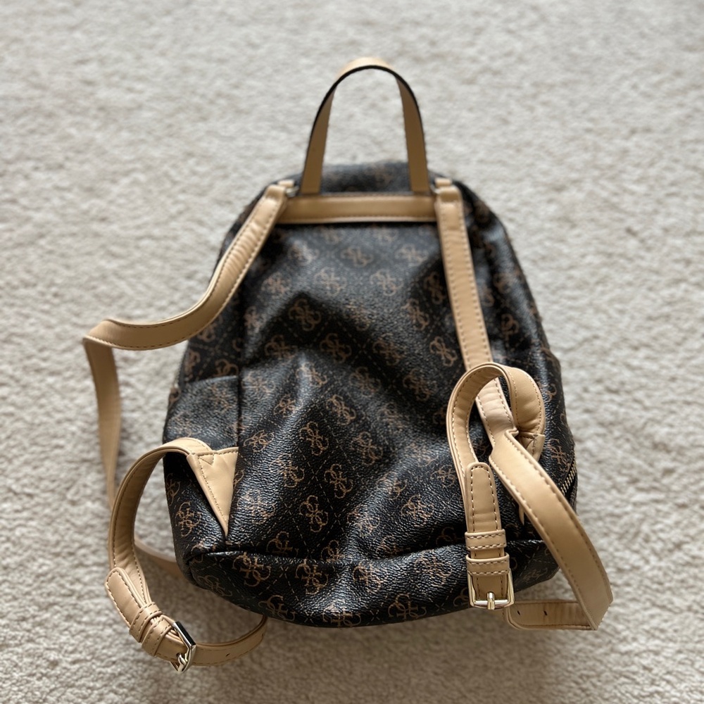 Guess Black and Brown Patterned Mini Backpack - Picture 2 of 8